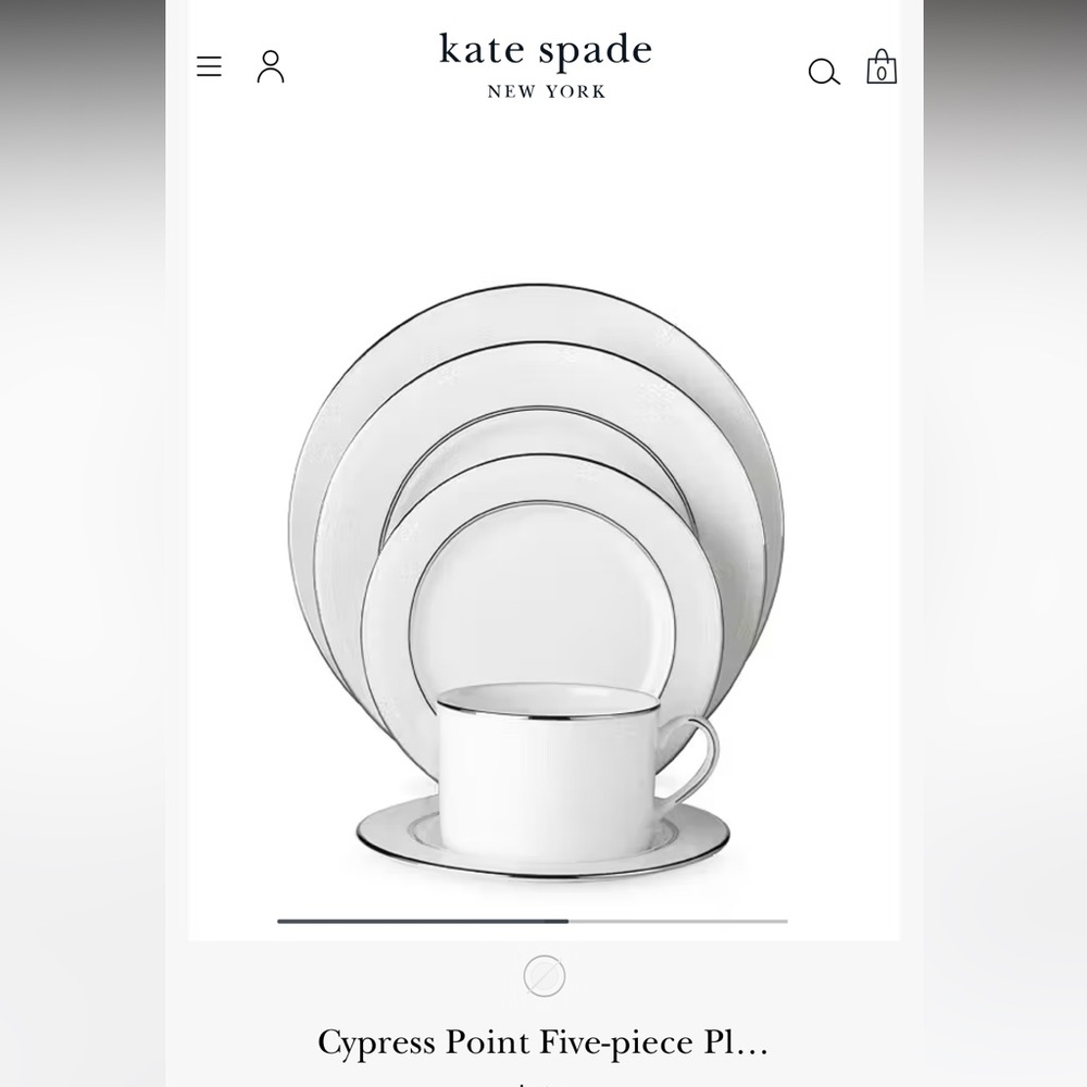 Kate Spade ♠️ 5-Piece Cypress Point Place Setting Dinnerware Collection by Lenox